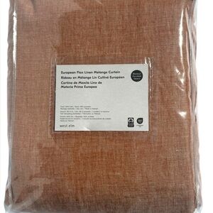 West Elm Blackout European Flax Linen Curtains 48” X 84” Terracotta Melange PAIR